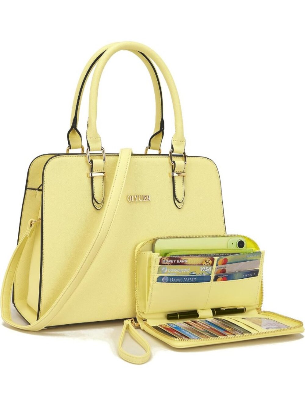 Stylish Women's Satchel Handbag & Wallet Set - Chic Tote Bag for Everyday Use